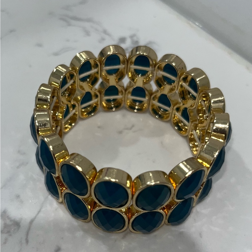 H&M Gold and Blue Bracelet